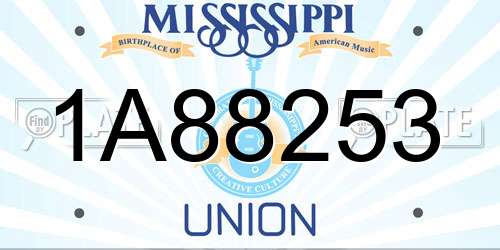 1A88253 Mississippi License Plate