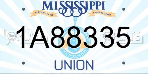 1A88335 Mississippi License Plate
