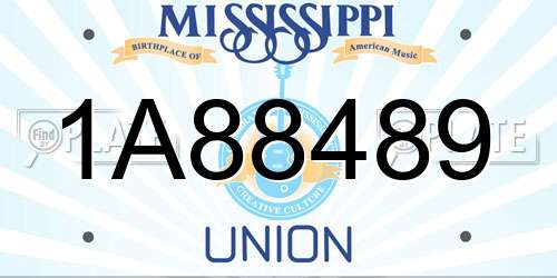 1A88489 Mississippi License Plate
