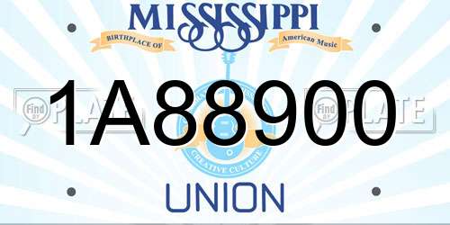 1A88900 Mississippi License Plate