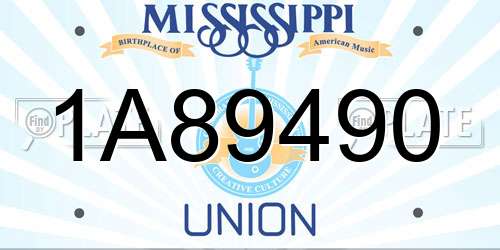 1A89490 Mississippi License Plate