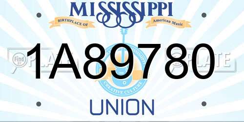 1A89780 Mississippi License Plate