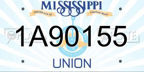 1A90155 Mississippi License Plate