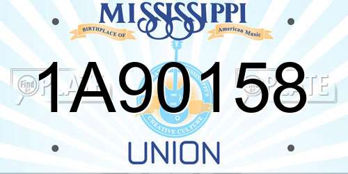 1A90158 Mississippi License Plate