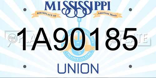 1A90185 Mississippi License Plate