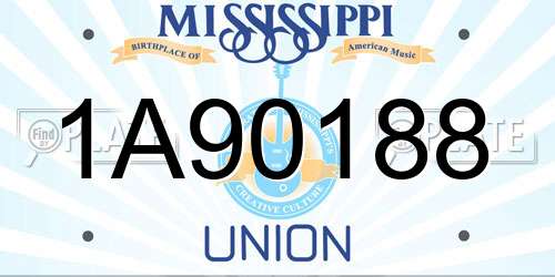 1A90188 Mississippi License Plate