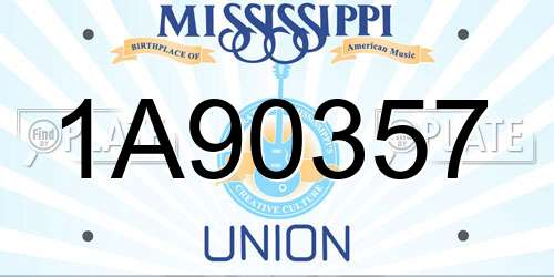 1A90357 Mississippi License Plate