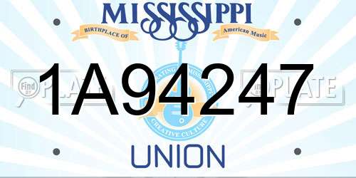 1A94247 Mississippi License Plate