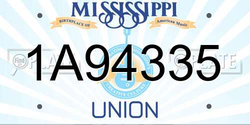 1A94335 Mississippi License Plate