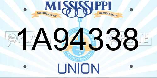 1A94338 Mississippi License Plate