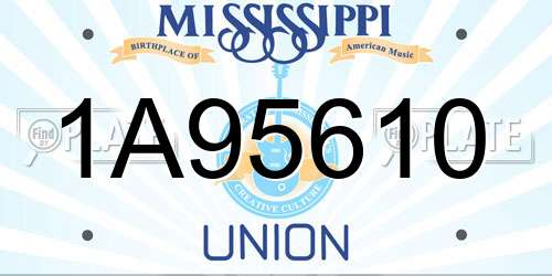 1A95610 Mississippi License Plate