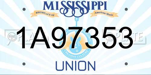 1A97353 Mississippi License Plate