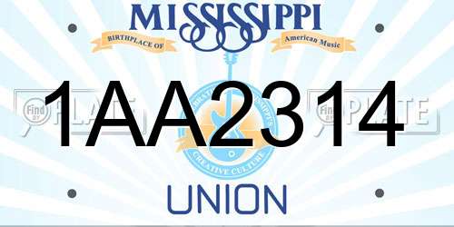 1AA2314 Mississippi License Plate