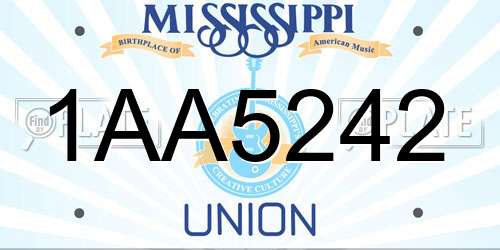 1AA5242 Mississippi License Plate