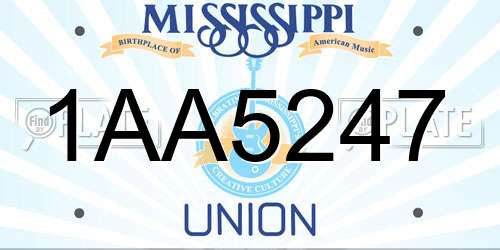 1AA5247 Mississippi License Plate
