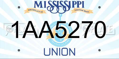 1AA5270 Mississippi License Plate