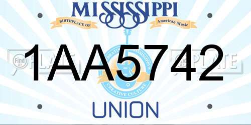 1AA5742 Mississippi License Plate
