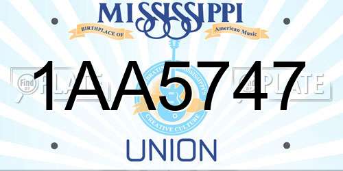 1AA5747 Mississippi License Plate