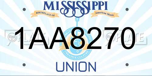 1AA8270 Mississippi License Plate