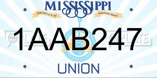 1AAB247 Mississippi License Plate