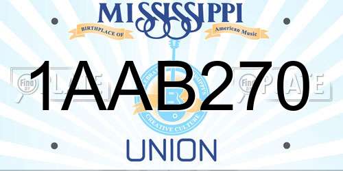 1AAB270 Mississippi License Plate