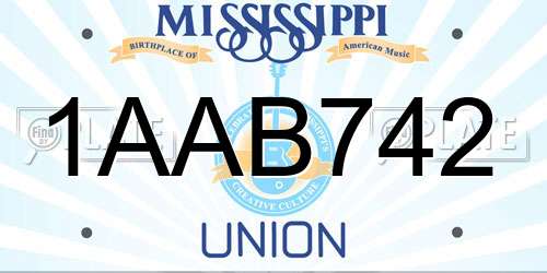1AAB742 Mississippi License Plate