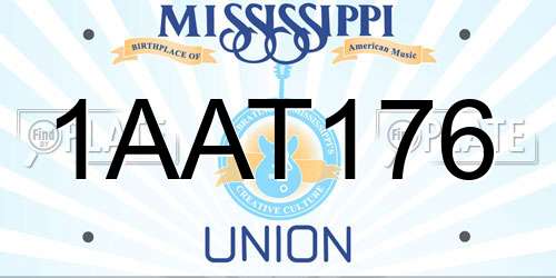 1AAT176 Mississippi License Plate