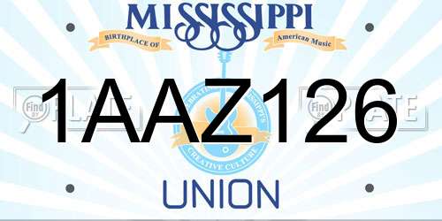 1AAZ126 Mississippi License Plate