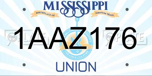 1AAZ176 Mississippi License Plate