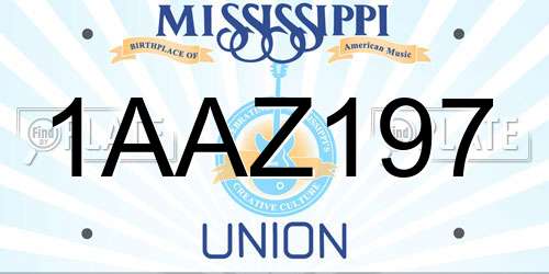 1AAZ197 Mississippi License Plate