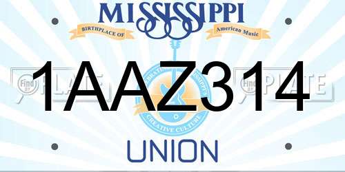 1AAZ314 Mississippi License Plate