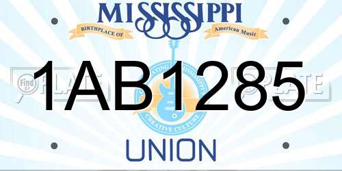 1AB1285 Mississippi License Plate