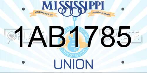 1AB1785 Mississippi License Plate
