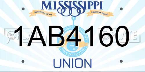 1AB4160 Mississippi License Plate