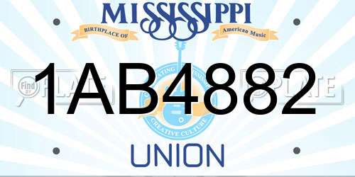 1AB4882 Mississippi License Plate