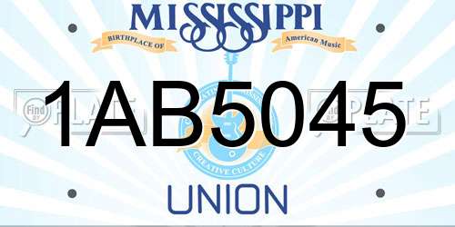 1AB5045 Mississippi License Plate