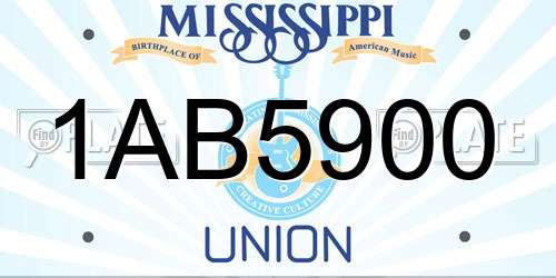 1AB5900 Mississippi License Plate