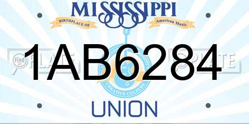 1AB6284 Mississippi License Plate
