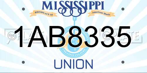 1AB8335 Mississippi License Plate