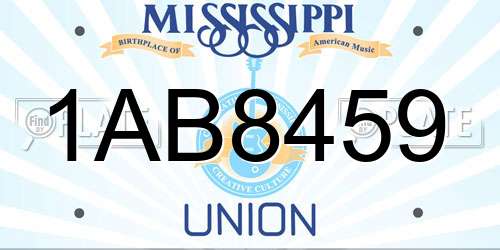 1AB8459 Mississippi License Plate