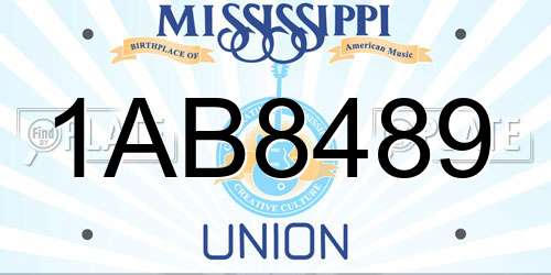 1AB8489 Mississippi License Plate