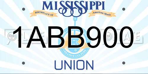 1ABB900 Mississippi License Plate