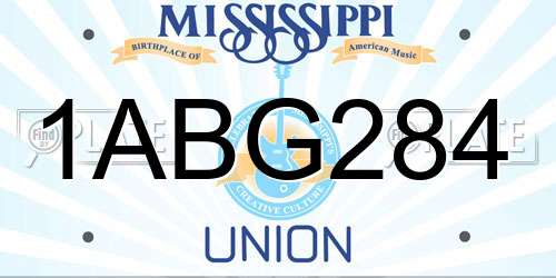 1ABG284 Mississippi License Plate