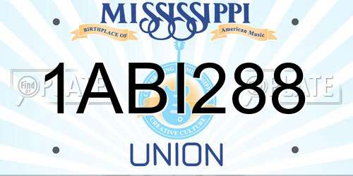 1ABI288 Mississippi License Plate