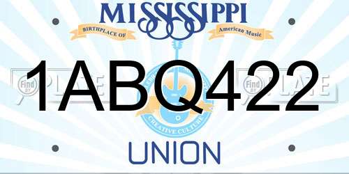 1ABQ422 Mississippi License Plate