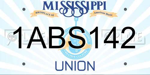 1ABS142 Mississippi License Plate