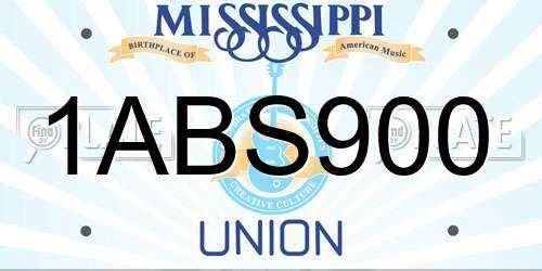 1ABS900 Mississippi License Plate