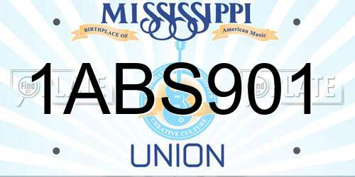 1ABS901 Mississippi License Plate
