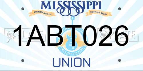 1ABT026 Mississippi License Plate