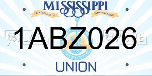 1ABZ026 Mississippi License Plate